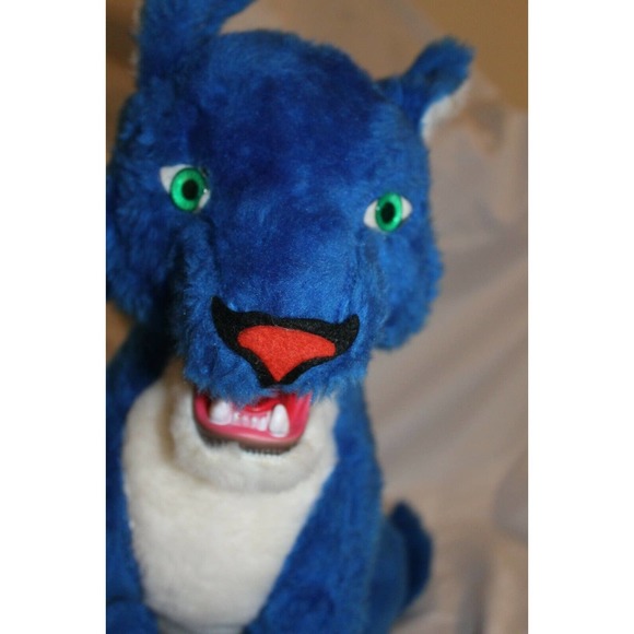 Vintage Rushton Rubber Face University Of Kentucky Wildcat Plush Blue Cat Lion - Picture 5 of 10
